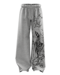 Duelist Grey Melange Unisex Straight Fit Baggy Pants