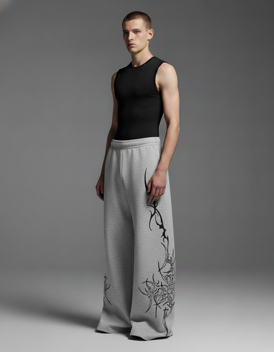 Greysigil Melange Unisex Straight Fit Baggy Pants