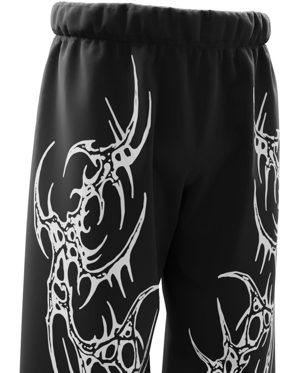 Saiyan Black Unisex Straight Fit Baggy Pants