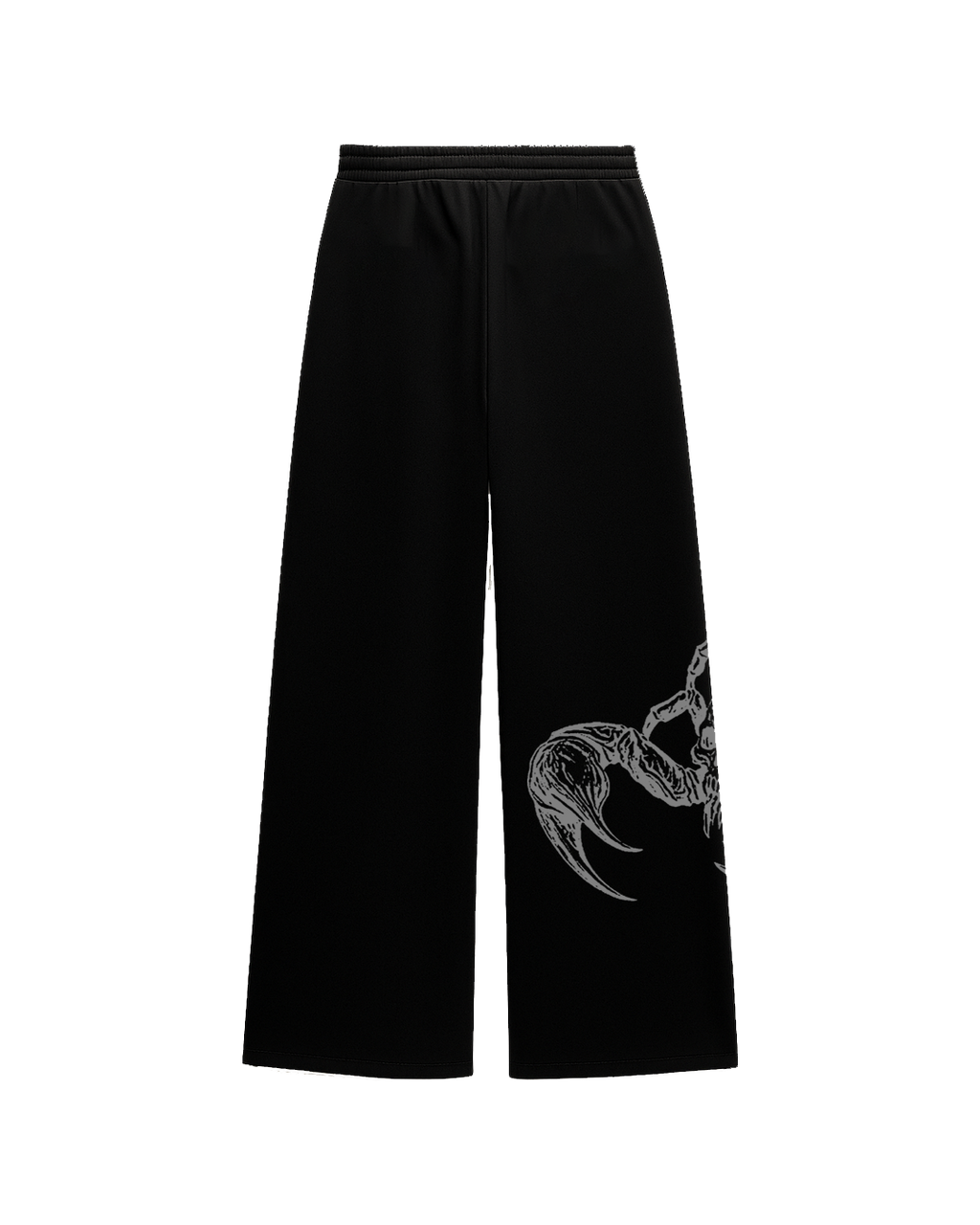 Skullpion Black Unisex Straight Fit Baggy Pants
