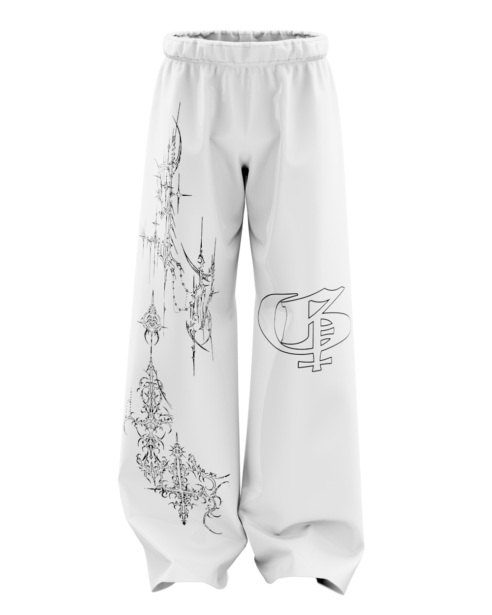 White Dawn Unisex Straight Fit Baggy Pants