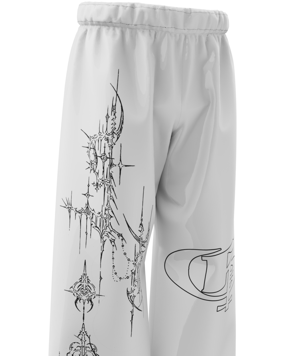 White Dawn Unisex Straight Fit Baggy Pants