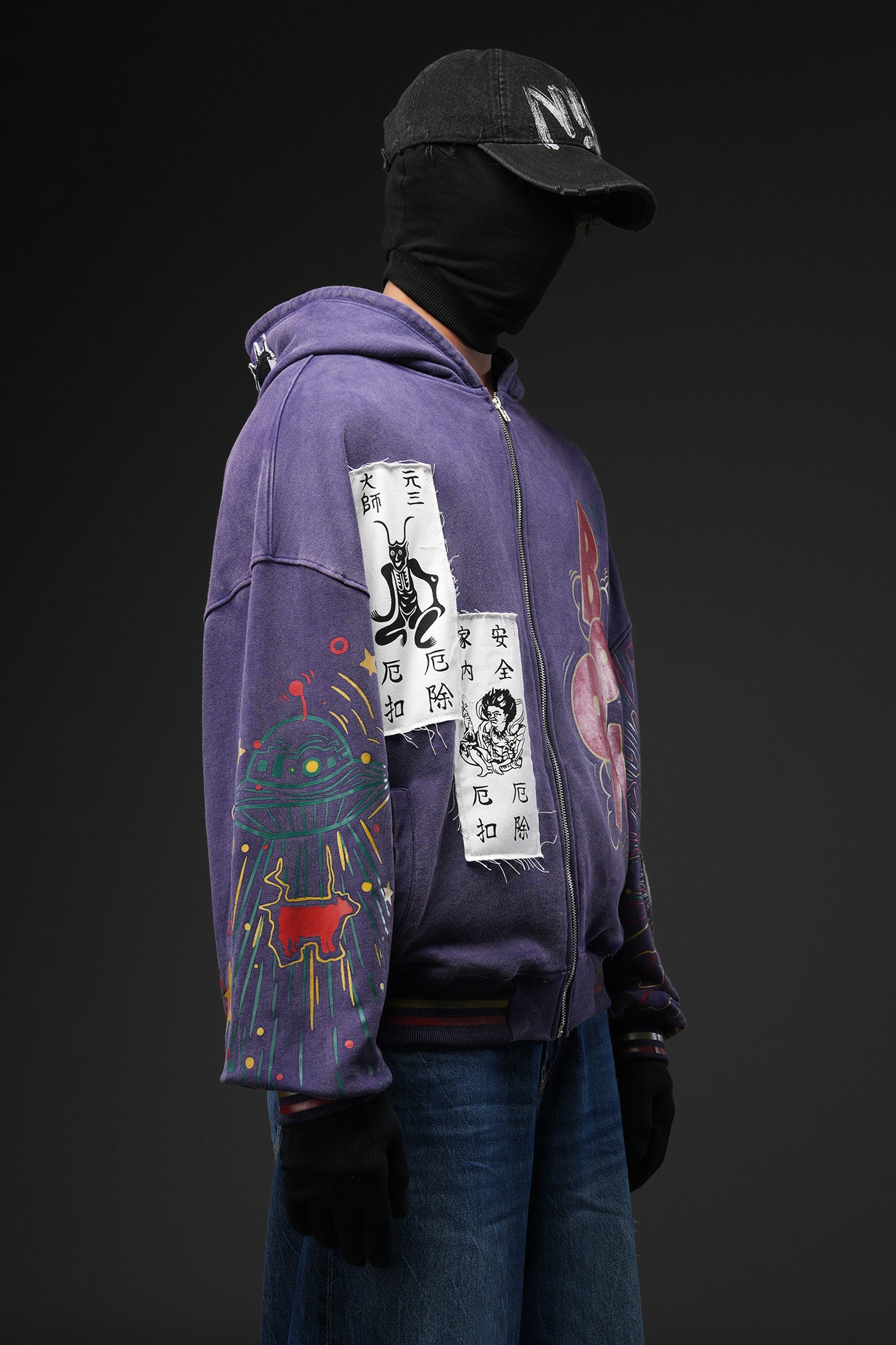 Paranorman - Purple Washed Patch-worked Jacket