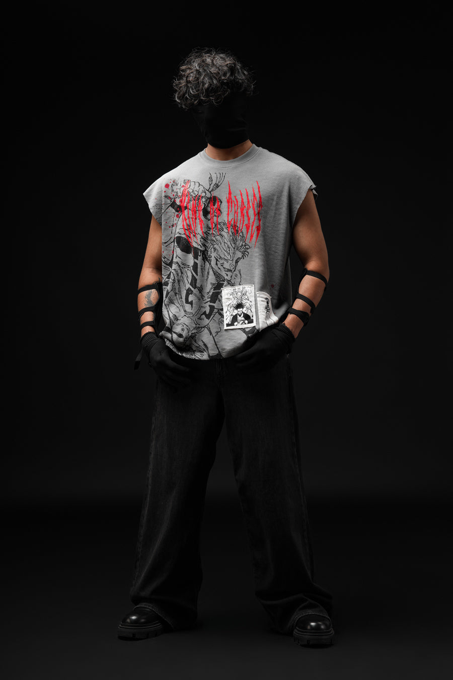 The Cursed One - Waffle Vest with Patchwork