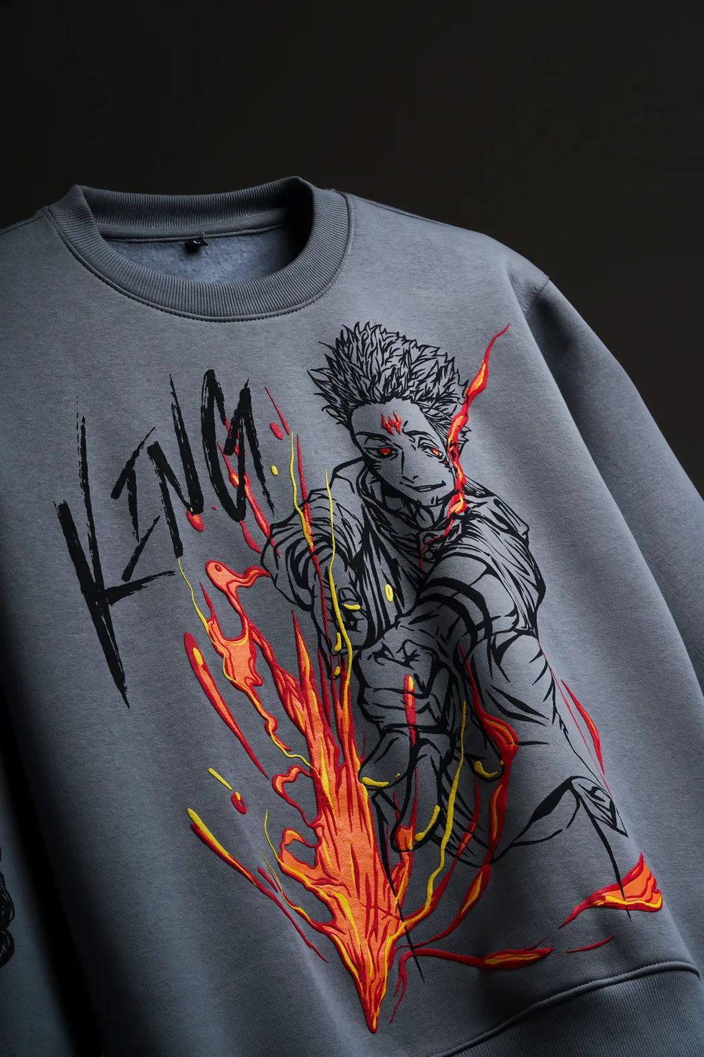 The Shibuya Incident – Anime Oversized Sweatshirt with Puff Print and Embroidery