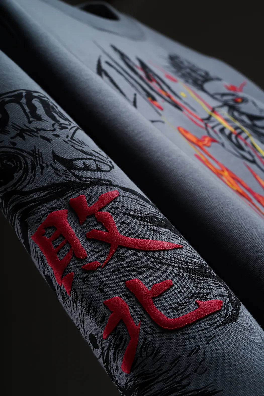 The Shibuya Incident – Anime Oversized Sweatshirt with Puff Print and Embroidery